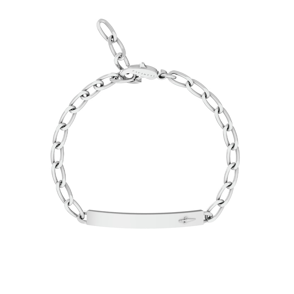Bracciale Uomo Cesare Paciotti Argento Catena Groumtte Targhetta JPBR5075B